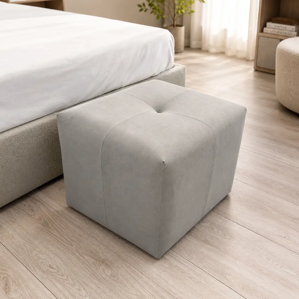 Pouf Cube Gris